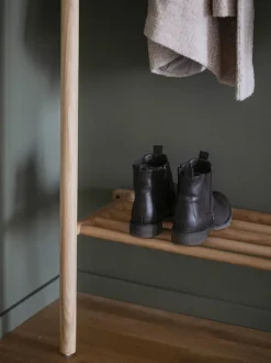 Perchero de pared de madera de roble Milford