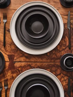 Platitos espresso de porcelana con esmalte reactivo Dune, 2 uds.