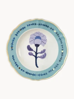 Plato hondo artesanal de porcelana Peony