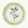 Plato llano artesanal de porcelana Clematis