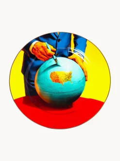 Plato llano de porcelana Globe