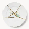 Plato llano de porcelana Kintsugi