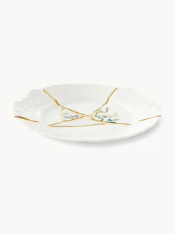 Plato llano de porcelana Kintsugi