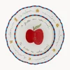 Plato postre artesanal de porcelana Apple
