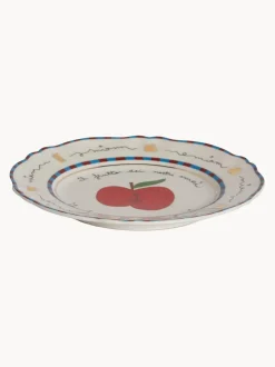 Plato postre artesanal de porcelana Apple