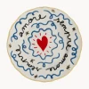 Plato postre artesanal de porcelana Heart