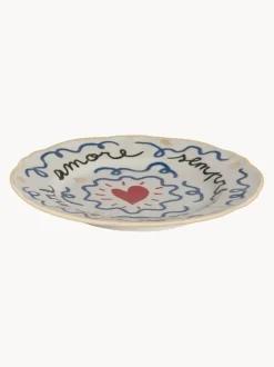 Plato postre artesanal de porcelana Heart