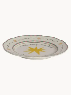 Plato postre artesanal de porcelana Star