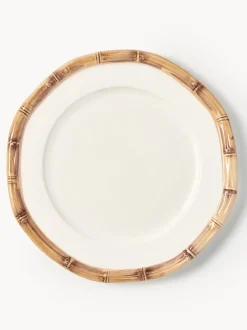 Plato postre pintado a mano Bamboo
