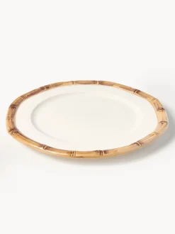 Plato postre pintado a mano Bamboo