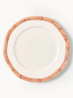 Plato postre pintado a mano Bamboo