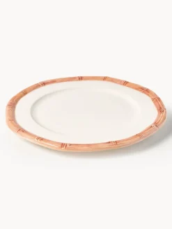Plato postre pintado a mano Bamboo