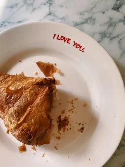 Plato postre pintado a mano I Love You