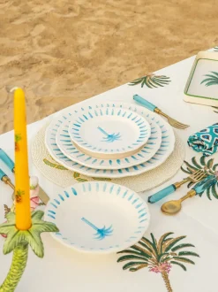 Plato postre pintado a mano The Palms