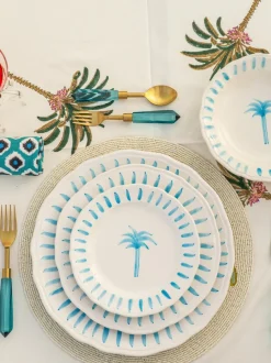 Plato postre pintado a mano The Palms