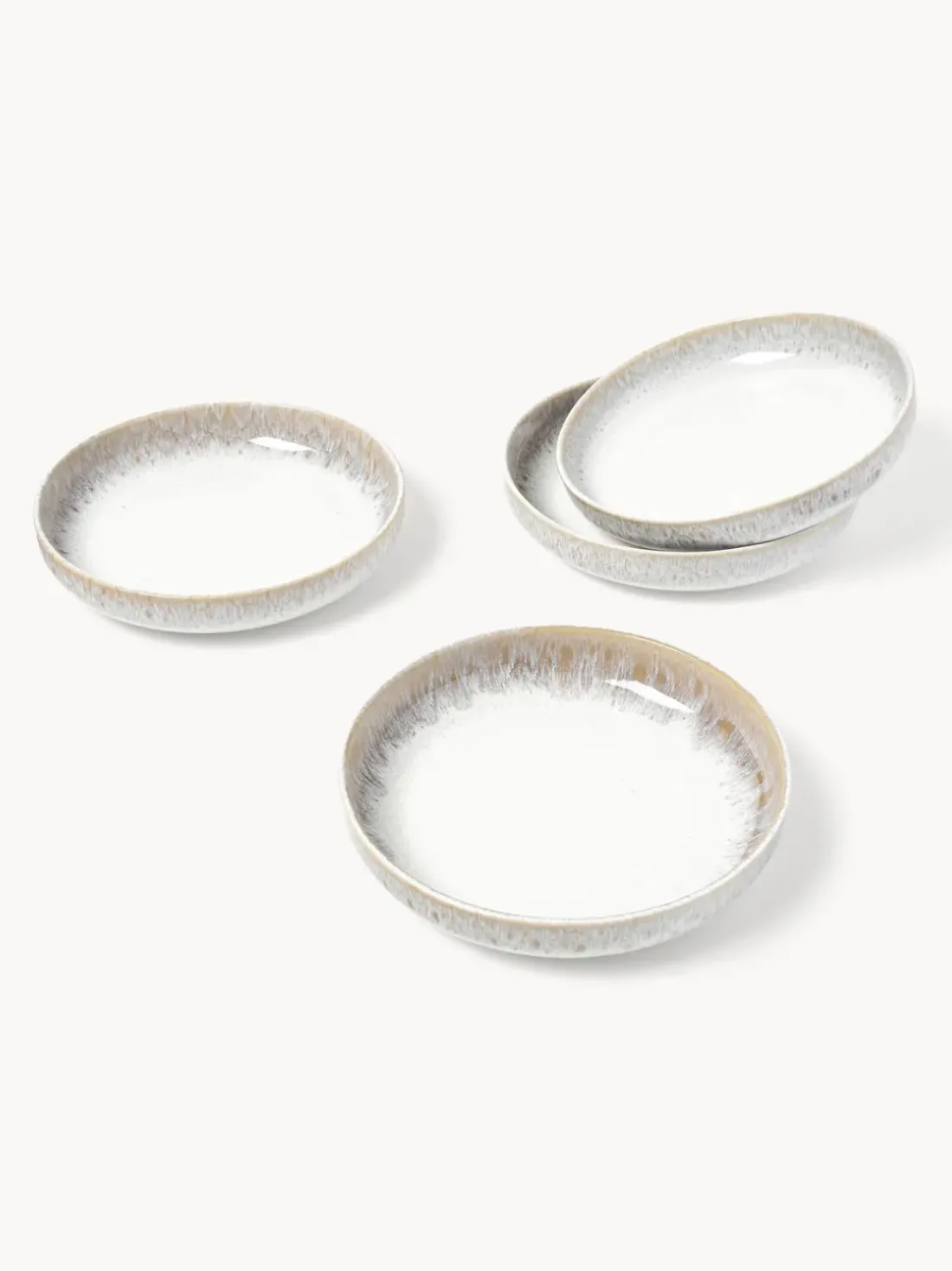 Platos de pasta artesanales con esmalte reactivo Danza, 4 uds.