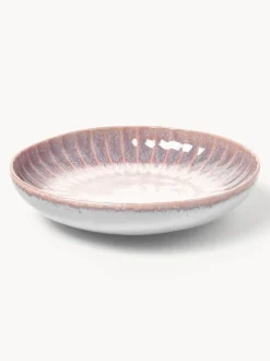 Platos hondos artesanales con esmalte reactivo Vinci, 4 uds.