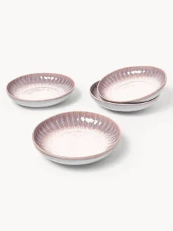 Platos hondos artesanales con esmalte reactivo Vinci, 4 uds.