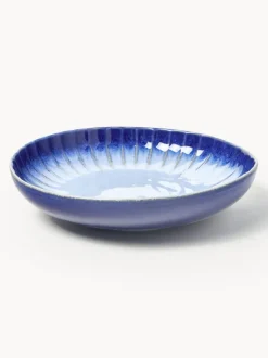 Platos hondos artesanales con esmalte reactivo Vinci, 4 uds.