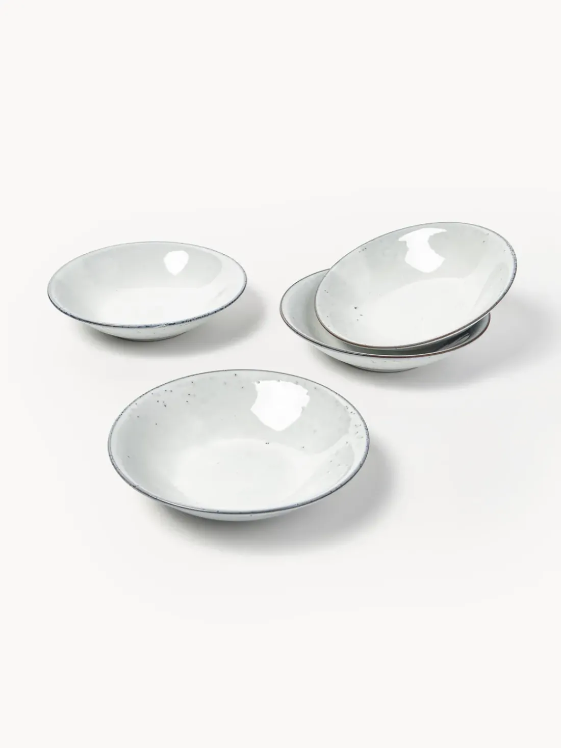 Platos hondos artesanales Nordic Sand, 4 uds.