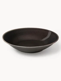 Platos hondos artesanales Nordic Coal, 4 uds.