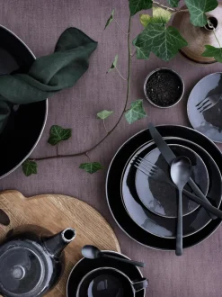 Platos hondos artesanales Nordic Coal, 4 uds.