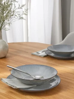 Platos hondos artesanales Nordic Sea, 4 uds.