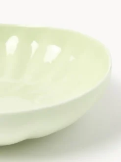 Platos hondos de porcelana con relieves Sali, 4 uds.