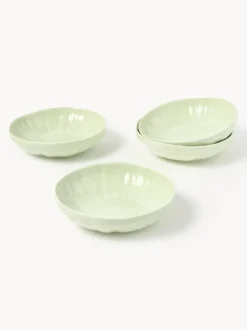 Platos hondos de porcelana con relieves Sali, 4 uds.