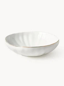 Platos hondos de porcelana con relieves Sali, 2 uds.