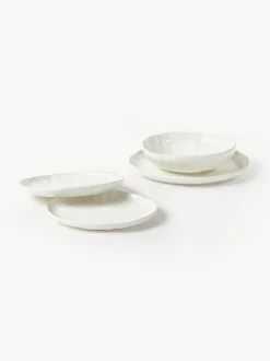 Platos hondos de porcelana con relieves Sali, 2 uds.