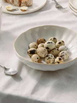 Platos hondos de porcelana con relieves Sali, 2 uds.
