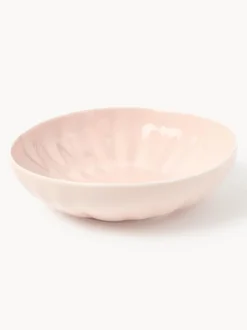 Platos hondos de porcelana con relieves Sali, 4 uds.