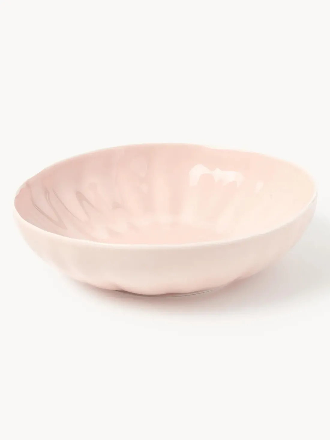 Platos hondos de porcelana con relieves Sali, 4 uds.