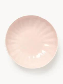 Platos hondos de porcelana con relieves Sali, 4 uds.