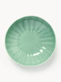 Platos hondos de porcelana con relieves Sali, 4 uds.