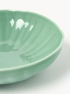 Platos hondos de porcelana con relieves Sali, 4 uds.