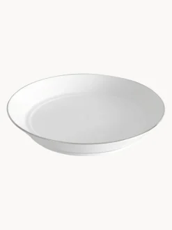 Platos hondos de porcelana con borde platino pintado a mano Vitruv, 2 uds.