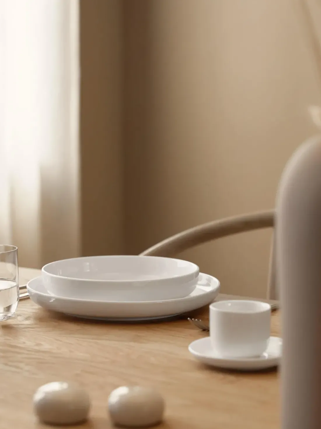 Platos hondos de porcelana Nessa, 4 uds.