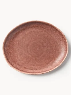 Platos llanos artesanales de forma orgánica Macey, 4 uds.