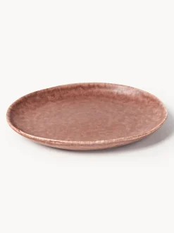 Platos llanos artesanales de forma orgánica Macey, 4 uds.