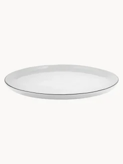 Platos llanos artesanales de porcelana Salt, 4 uds.