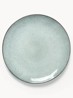 Platos llanos artesanales Nordic Sea, 4 uds.