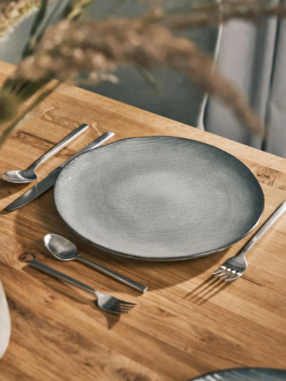 Platos llanos artesanales Nordic Sea, 4 uds.