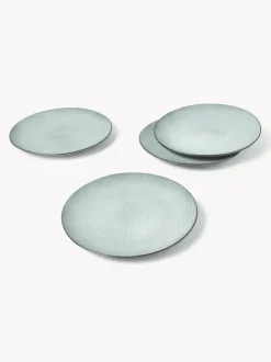 Platos llanos artesanales Nordic Sea, 4 uds.