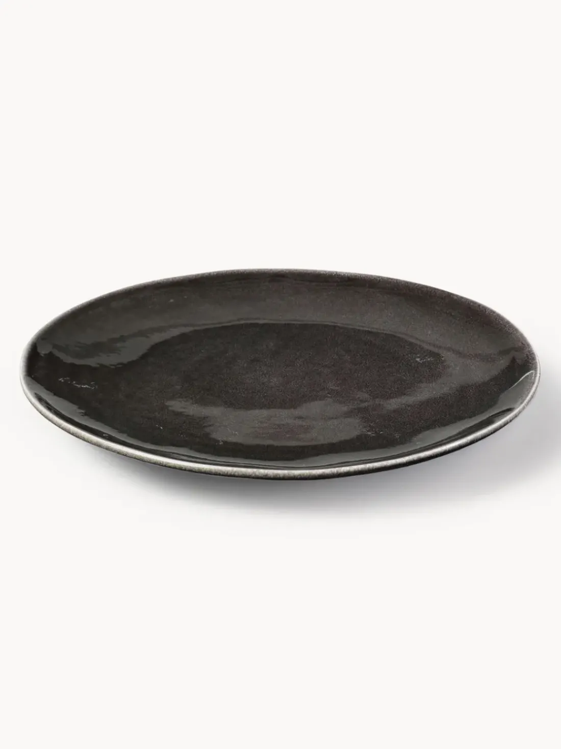 Platos llanos artesanales Nordic Coal, 4 uds.