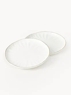 Platos llanos de porcelana con relieves Sali, 2 uds.