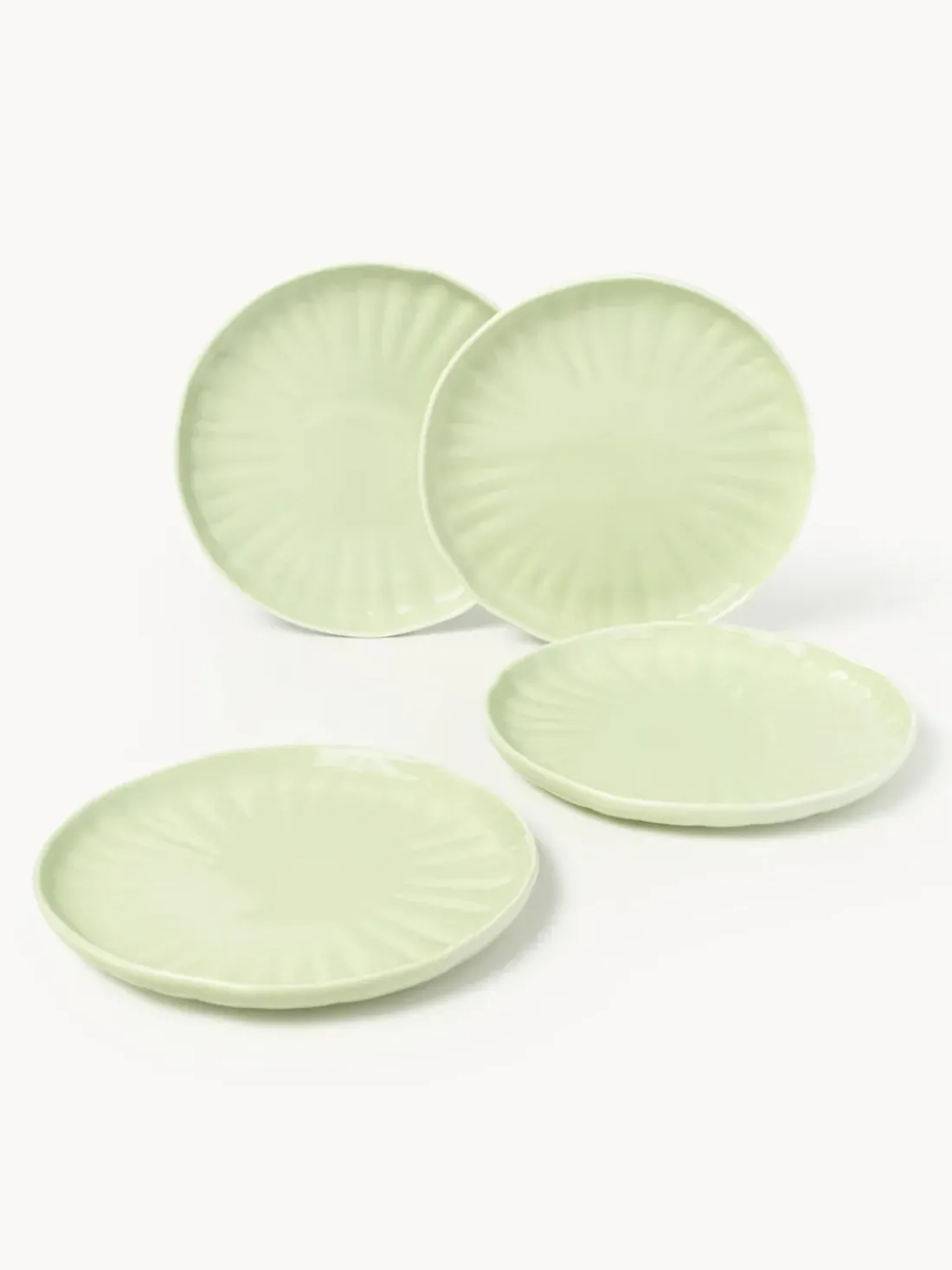 Platos llanos de porcelana con relieves Sali, 4 uds.