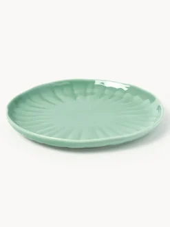 Platos llanos de porcelana con relieves Sali, 4 uds.