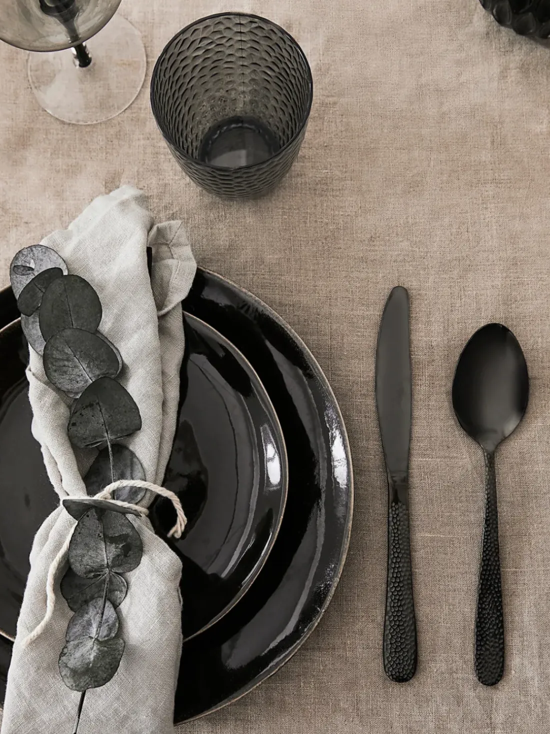 Platos postre artesanales Nordic Coal, 4 uds.
